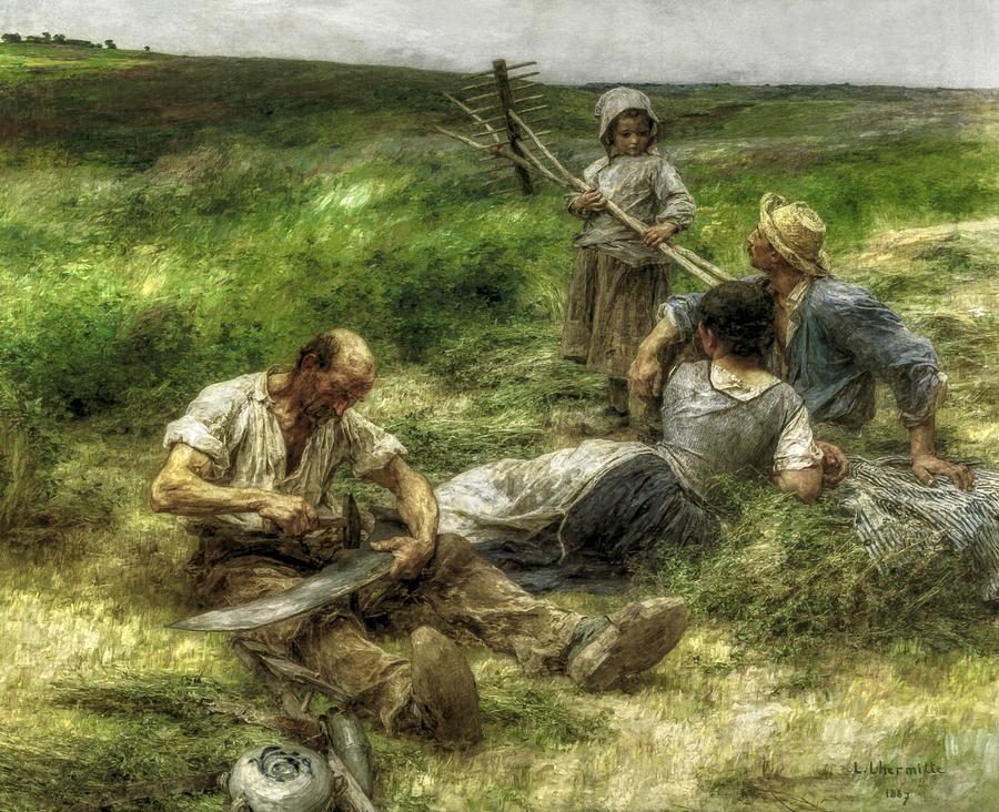 Haymaking Painting by Mountain Dreams