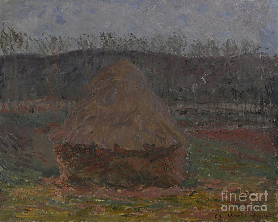 Haystack at Giverny, 1889 Painting by Claude Monet