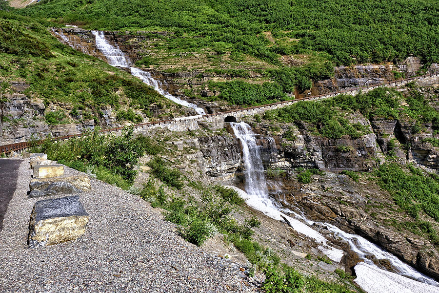 Glacier National Park Photograph - Haystack Creek and Waterfall by John Trommer