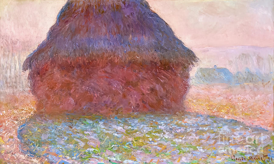 Haystack in Sunshine by Claude Monet 1891 Painting by Claude Monet