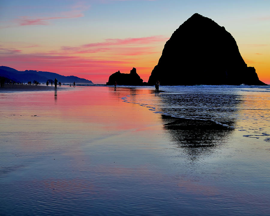 Haystack Rock Silhouettes Photograph by Todd Kreuter