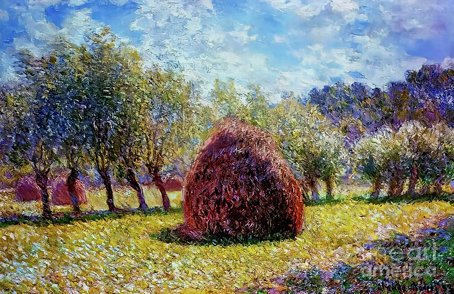 Haystacks at Giverny by Claude Monet 1895 Painting by Claude Monet