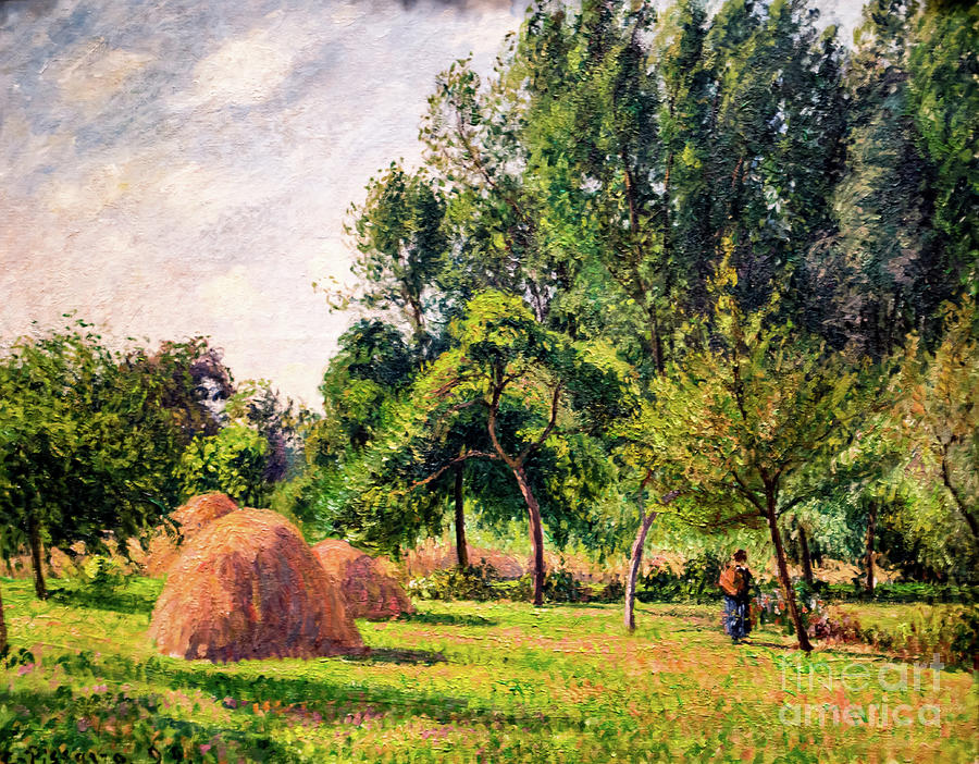 Haystacks Morning Eragny by Camille Pissarro 1899 Painting by Camille Pissarro