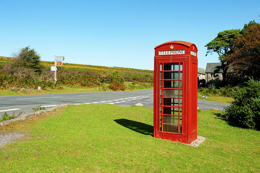 Haytor Vale Red Telephone Box Dartmoor Photograph by Helen Jackson