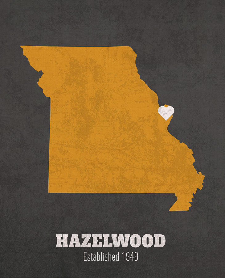 Hazelwood Missouri City Map Founded 1949 University of Missouri Color ...