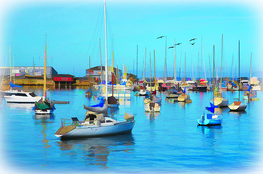 Hazy Day in Monterey Watercolor Vignette Photograph by Floyd Snyder