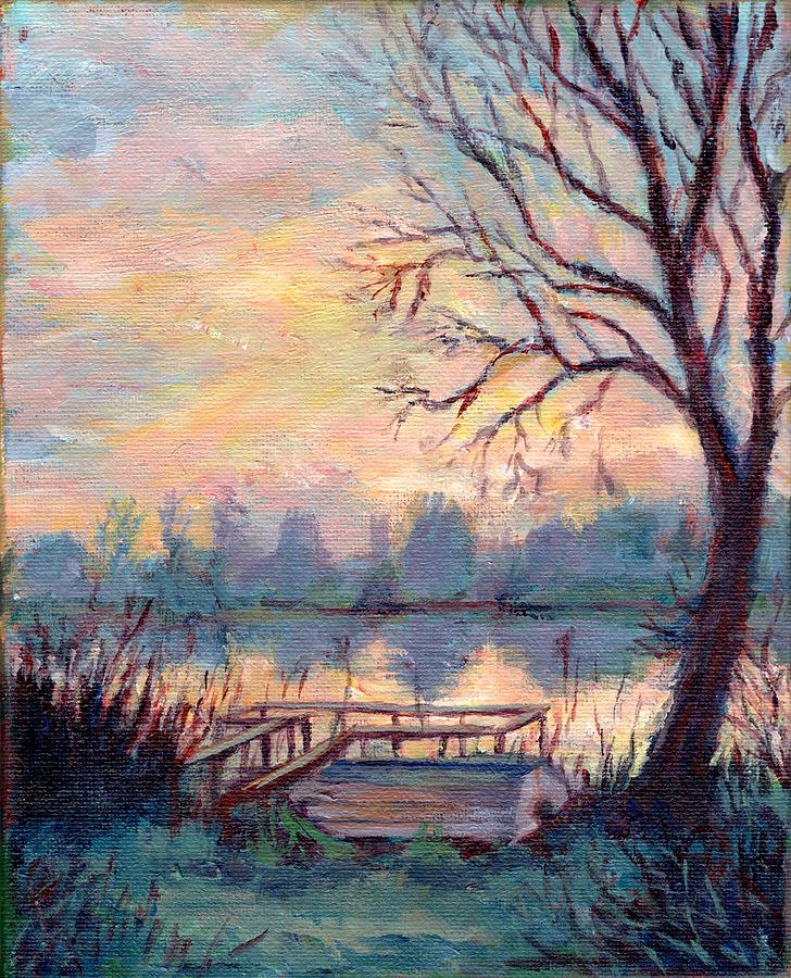 Hazy Day on the Lake Painting by David Dorrell