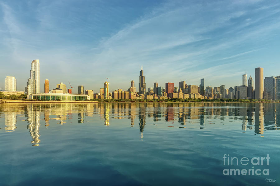 Hazy Golden Chicago Skyline Photograph by Jennifer White