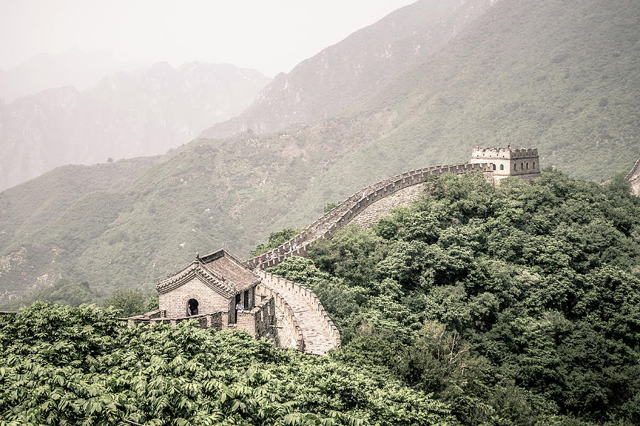 Hazy Great Wall Photograph by Shuwen Wu