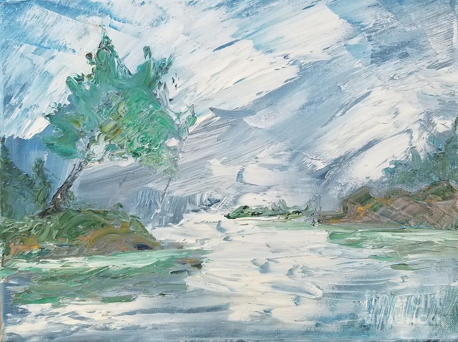 Hazy Winter Creek in Oil Painting by Expressions By Stephanie