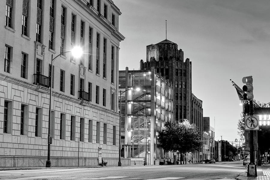 HDR BW Downtown City Streets Photograph by Eric Hafner