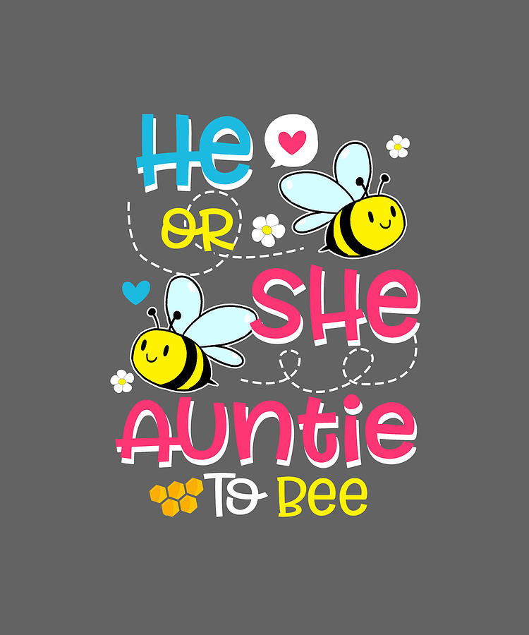 He Or She Auntie To Be Gender Reveal Party Digital Art By Felix