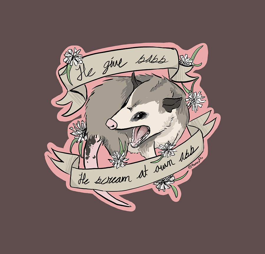 He Scream at Own Ass Opossum Tapestry - Textile by Lloyd Reynolds | Pixels