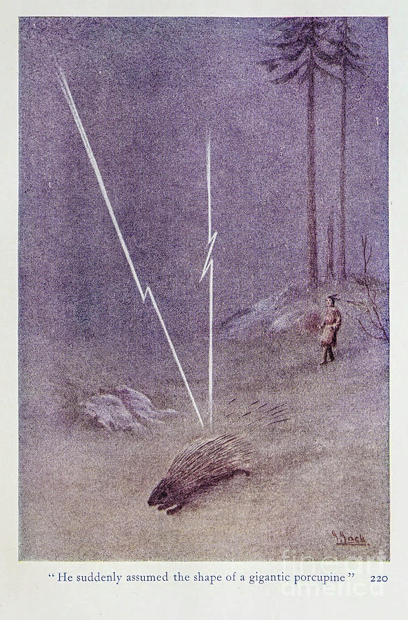 He suddenly assumed the shape of a gigantic porcupine v4 Photograph by Historic illustrations