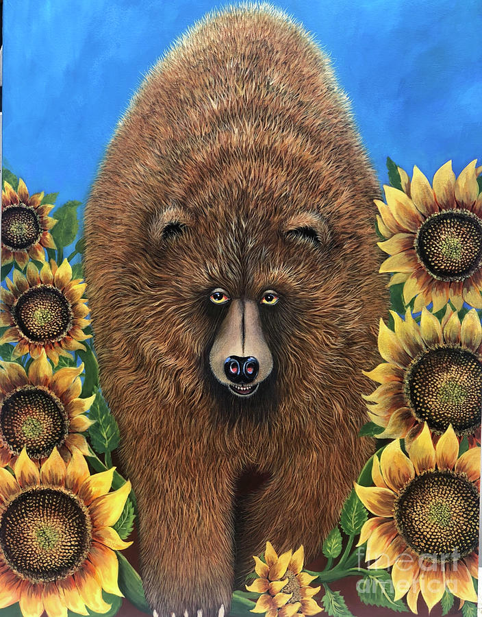 He Tramples The Sunflowers Painting by Sherry Leigh Williams