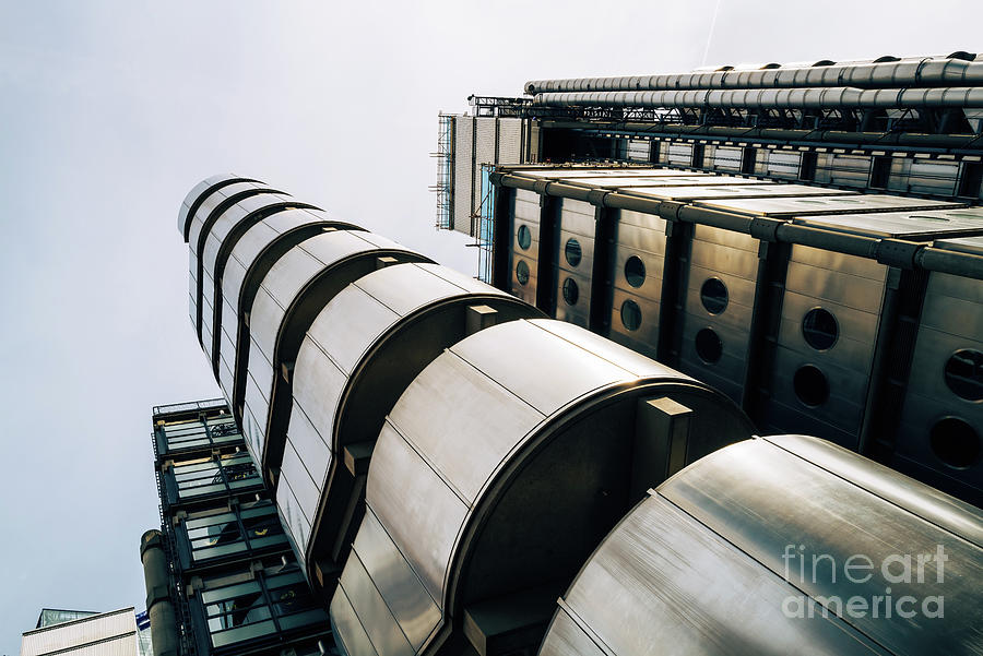 The ultra modern Lloyds of London Building, in the financial district of the City of London. Photograph by Jane Rix