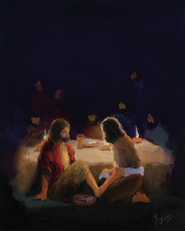 Easter Painting - He Washed their Feet by Mike Moyers