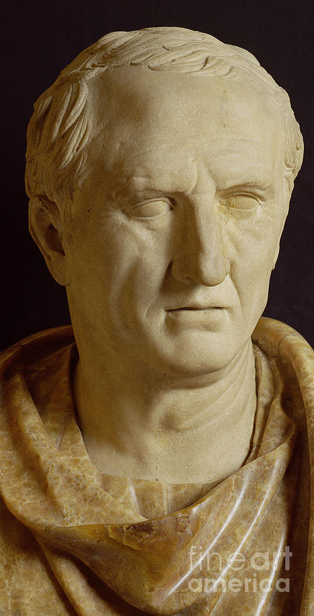 Head Detail Of Bust Of Marcus Tullius Cicero Sculpture by Roman School