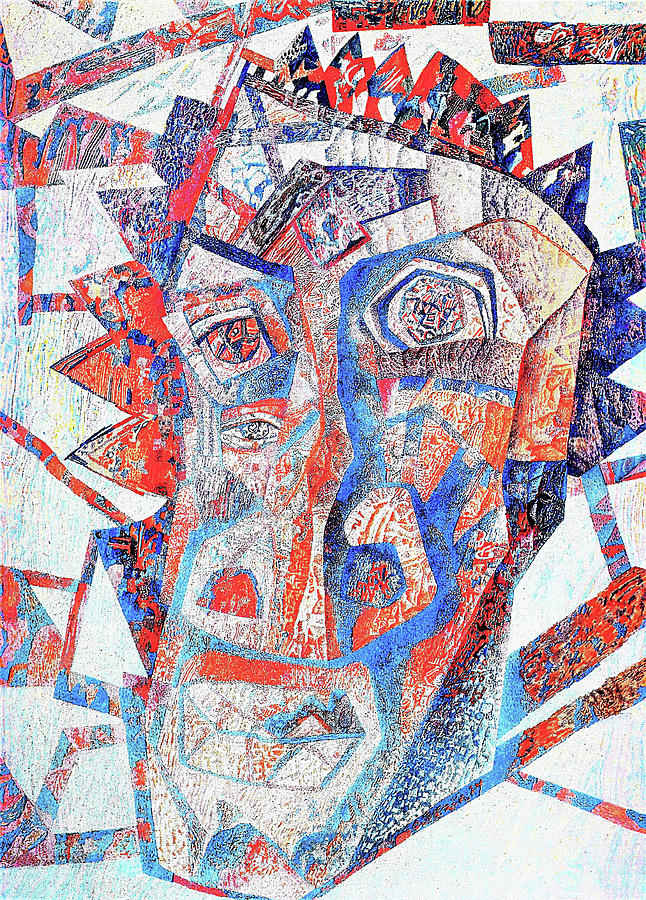 Head - Digital Remastered Edition Painting by Pavel Filonov - Pixels