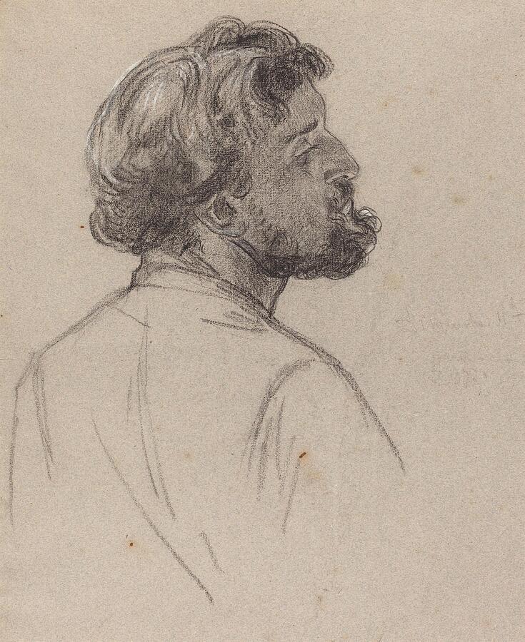 Sketch Painting - Head of a Bearded Gentleman early s by Charles Louis Muller French