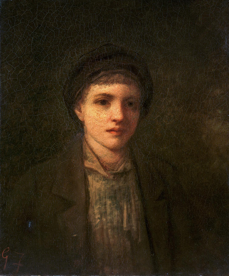 Portrait Painting - Head of a Boy by George Fuller