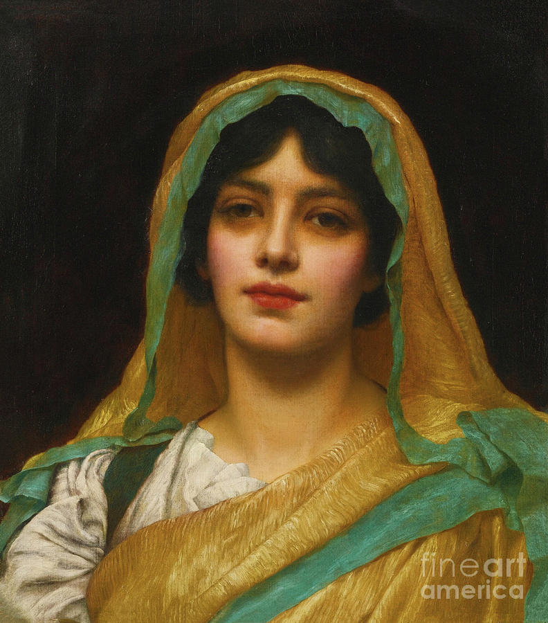 Head of a Girl Painting by John William Godward