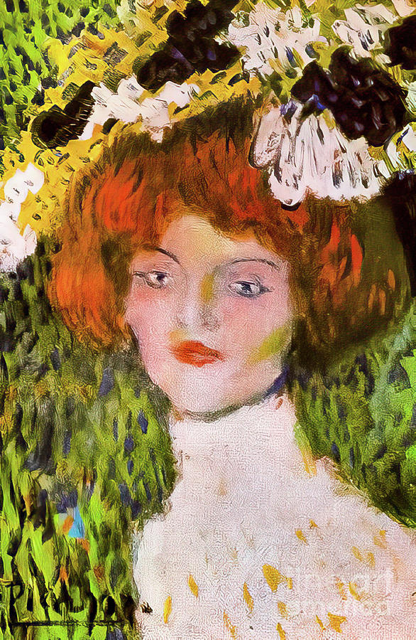 Head Of A Young Woman By Pablo Picasso 1901 Painting By Pablo Picasso