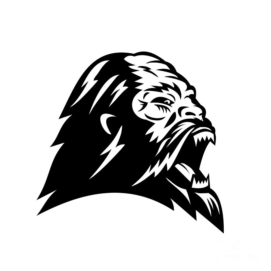 Sasquatch Face Illustration