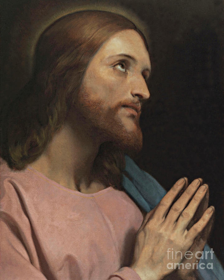 Head of Christ - CZHCH Painting by Ary Scheffer