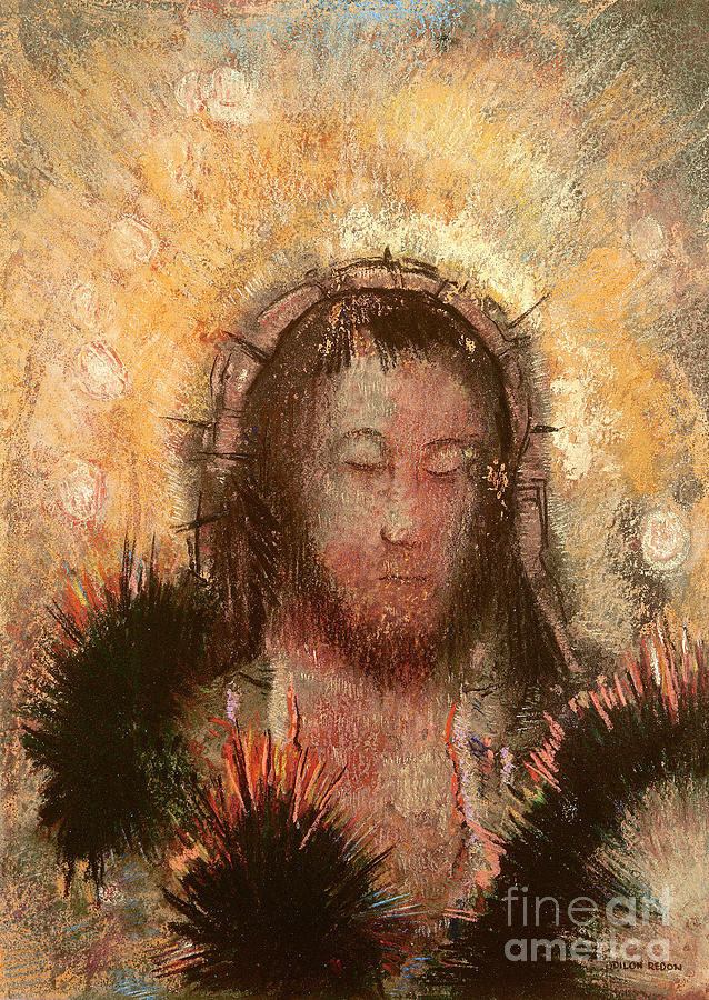 Head of Jesus by Odilon Redon Painting by Odilon Redon