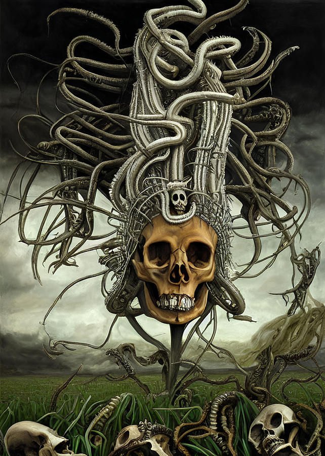 Head Of Medusa Digital Art by Otto Rapp