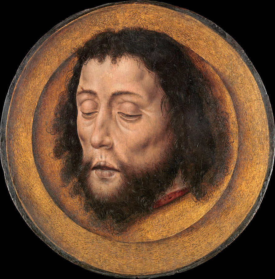 Head of Saint John the Baptist on a Charger Painting by Aelbrecht Bouts
