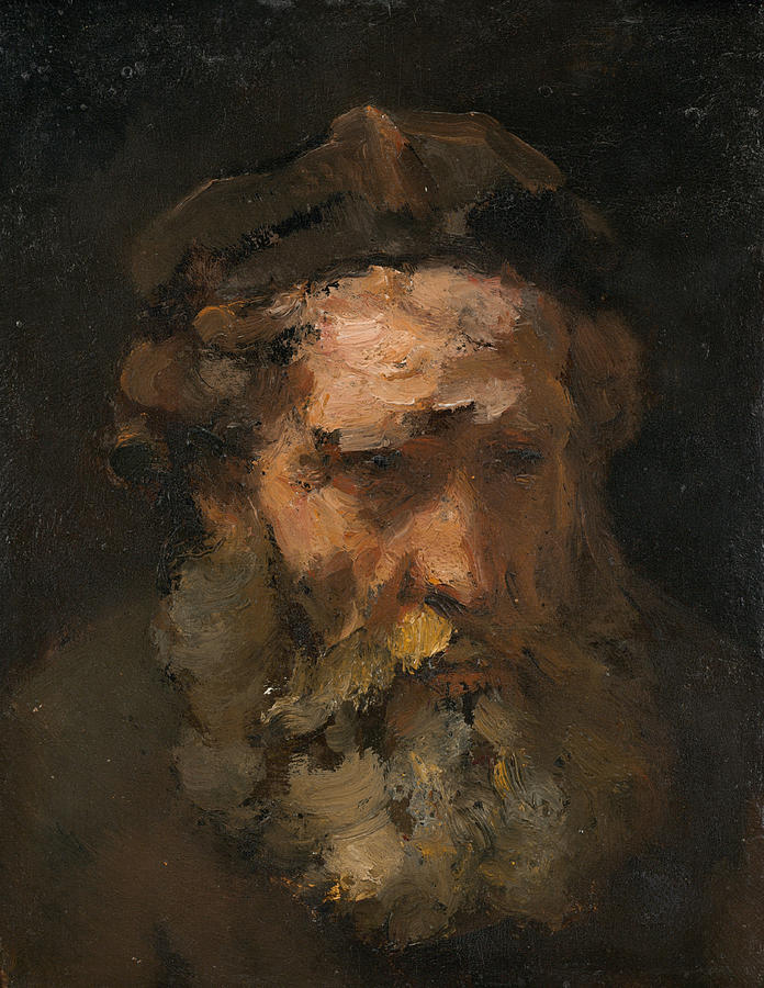 Head of Saint Matthew Painting by Rembrandt Workshop