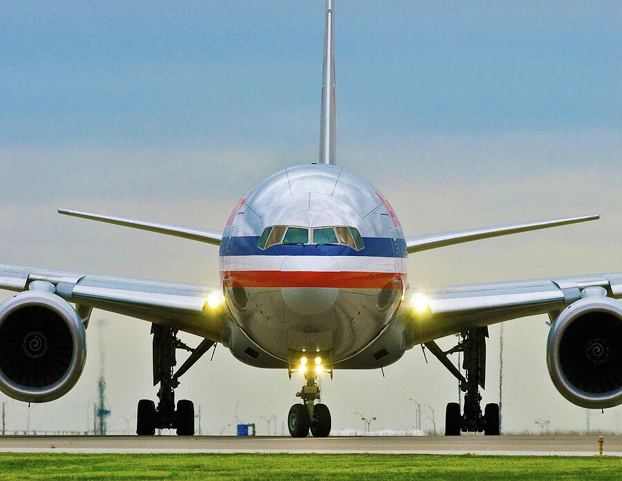 Head-on American Airlines Boeing 777 Photograph by Erik Simonsen