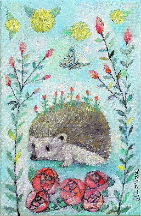 Headgehog love  Painting by Manami Lingerfelt