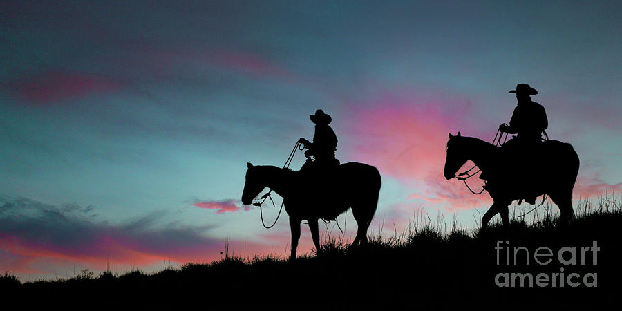 Horse Photograph - Heading Home Panorama by Priscilla Burgers