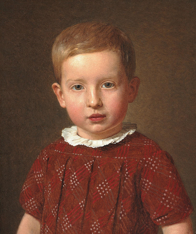 Headmaster J. Krohn as a child, the artists nephew  Painting by Christen Kobke