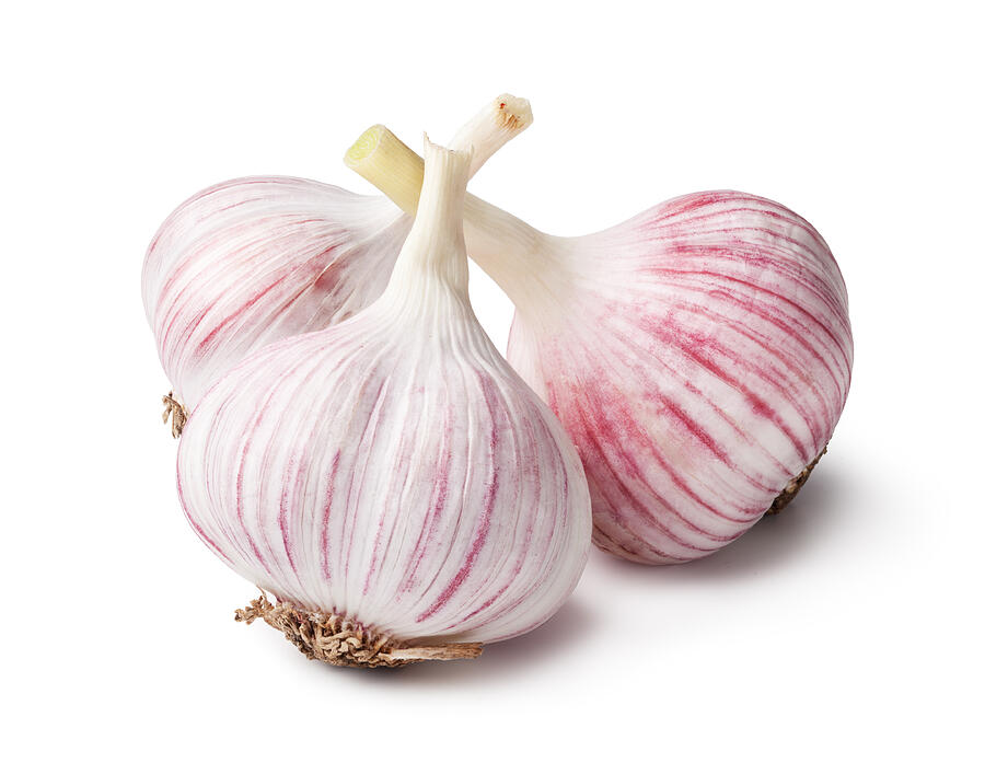 Heads Of Garlic On A White Background Photograph by Gresei