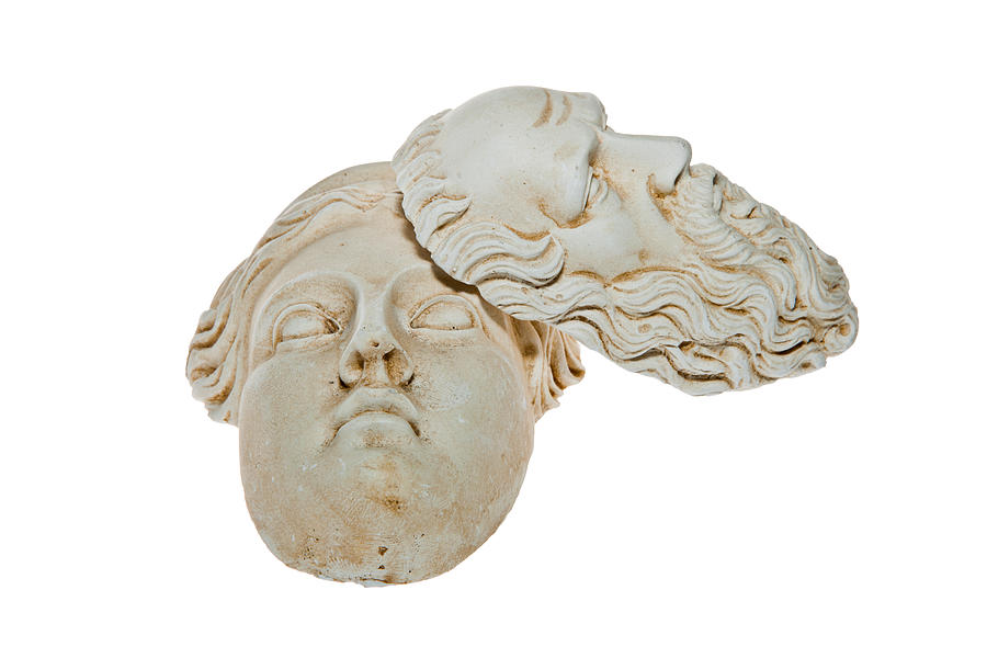 Heads of Zeus and Hera sculptures Photograph by Liorpt
