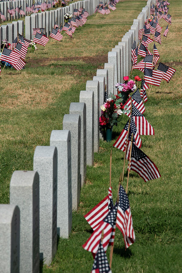 Headstones and Flags Photograph by Linda Buckman - Fine Art America