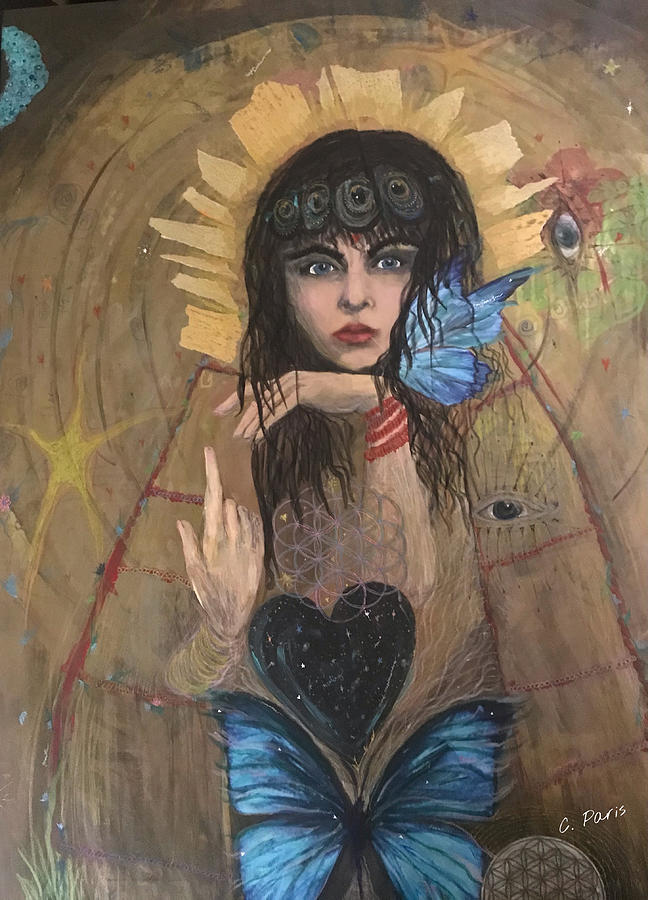 Butterfly Mixed Media - Healing Goddess by Christine Paris