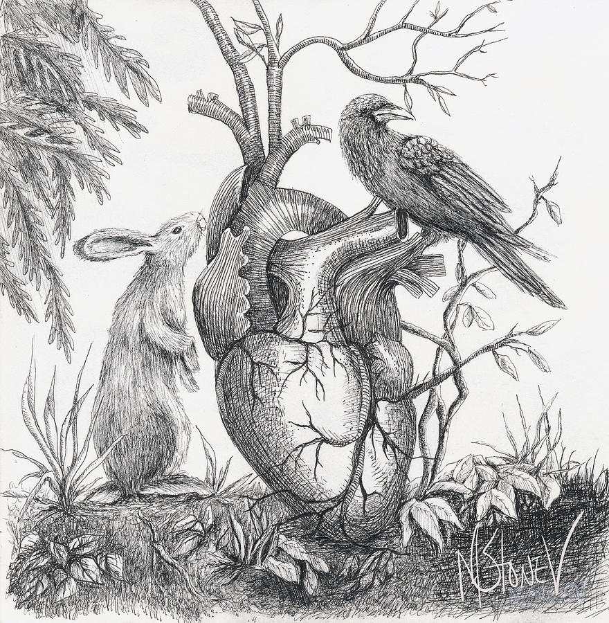 Healing the Heart Drawing by Marie Stone-van Vuuren