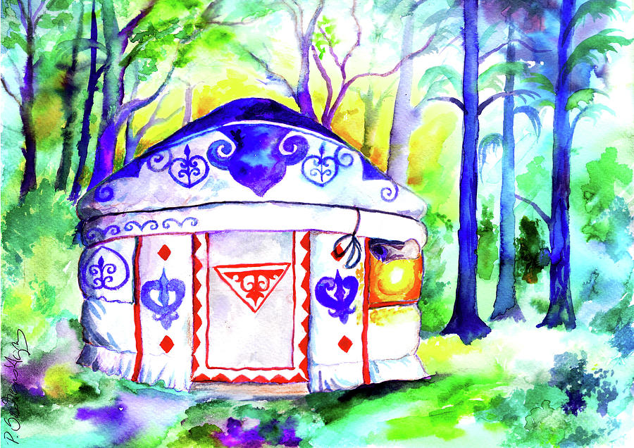 Healing Yurt in the Woods Digital Art by The Storymaster - Pixels