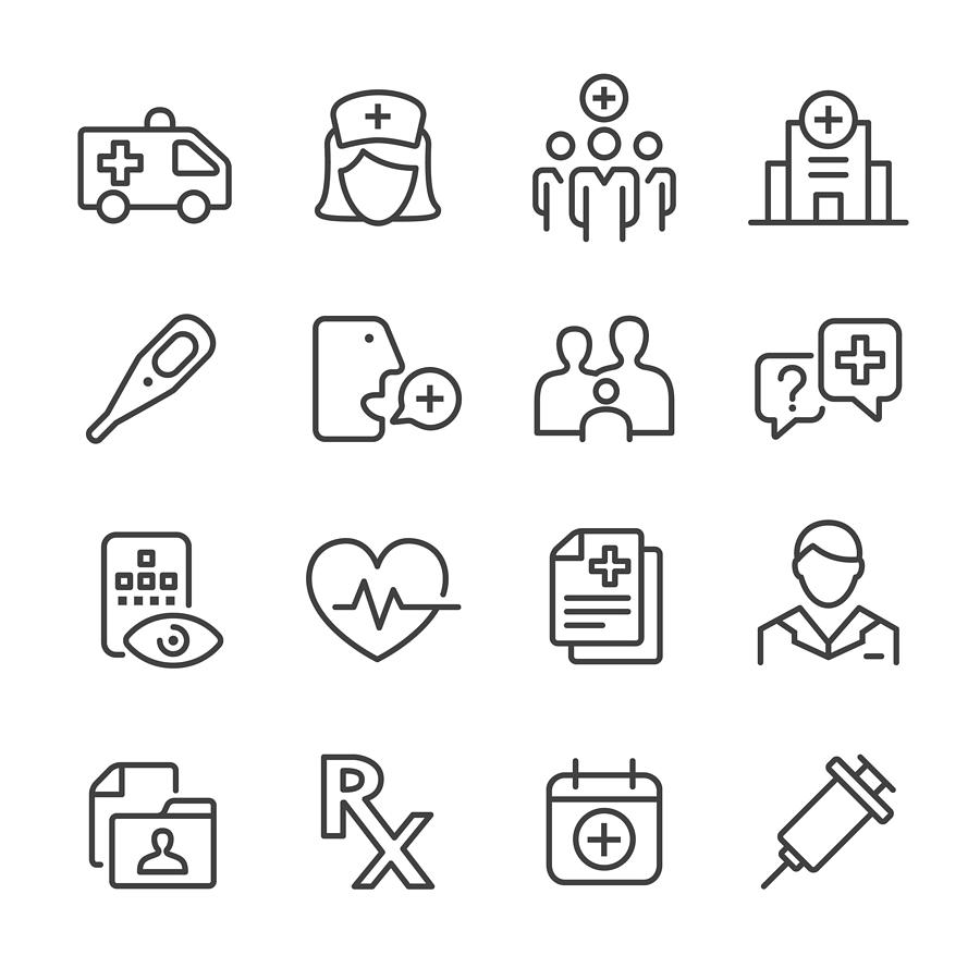 Healthcare and Medicine Icon - Line Series Drawing by -victor-