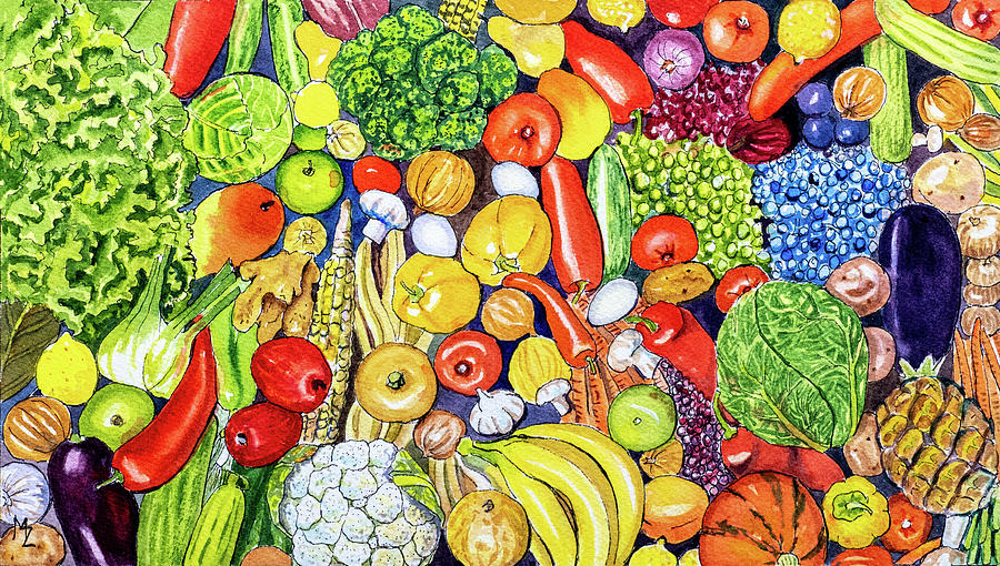 Healthy Eating Looks Great Painting by Margaret Zabor