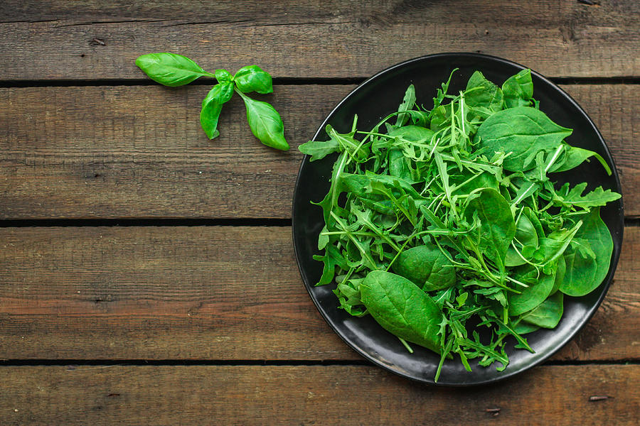 Healthy salad, leaves mix salad (mix micro greens, juicy snack). food background - Image Photograph by A-lesa