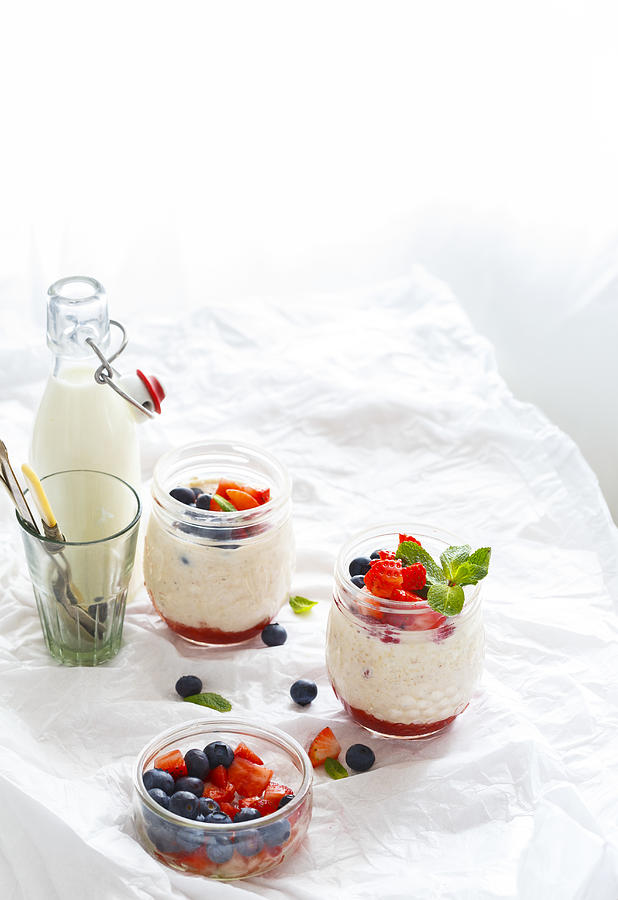 Healthy Strawberry Shortcake Overnight Oats for Breakfast Photograph by The Picture Pantry