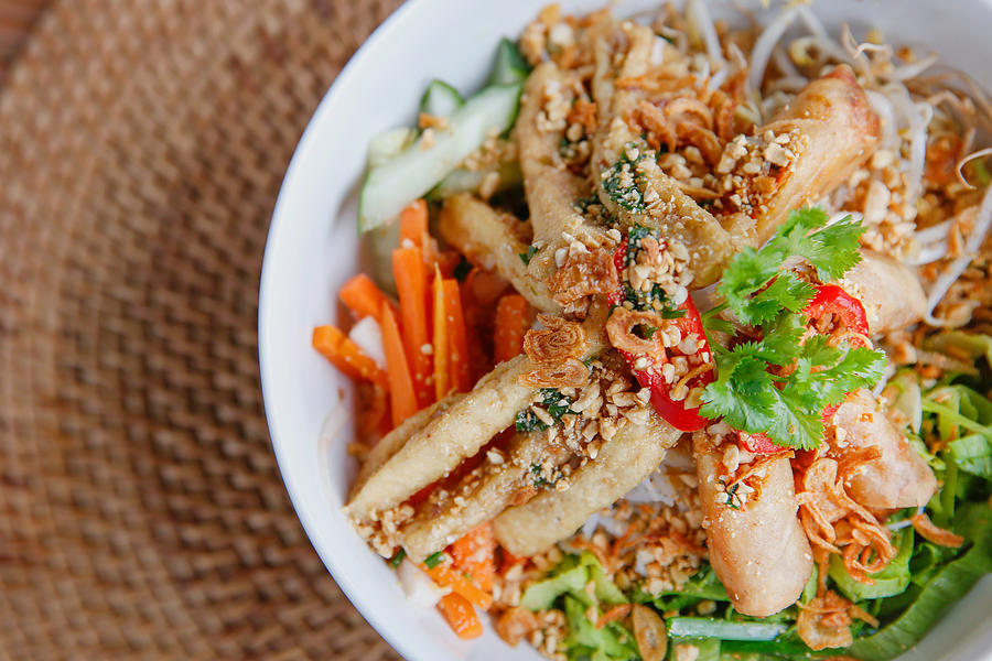 Healthy vegan Vietnamese noodle bowl Photograph by Kanawa_Studio