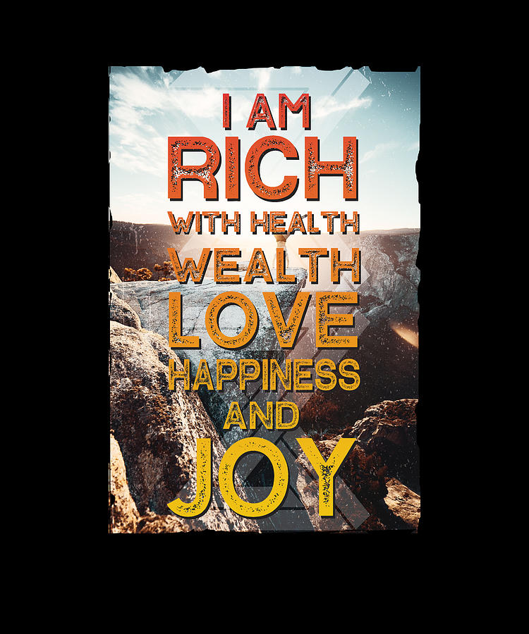 Healthy Wealthy Happy Affirmation Digital Art by Konstantin Barthuli ...