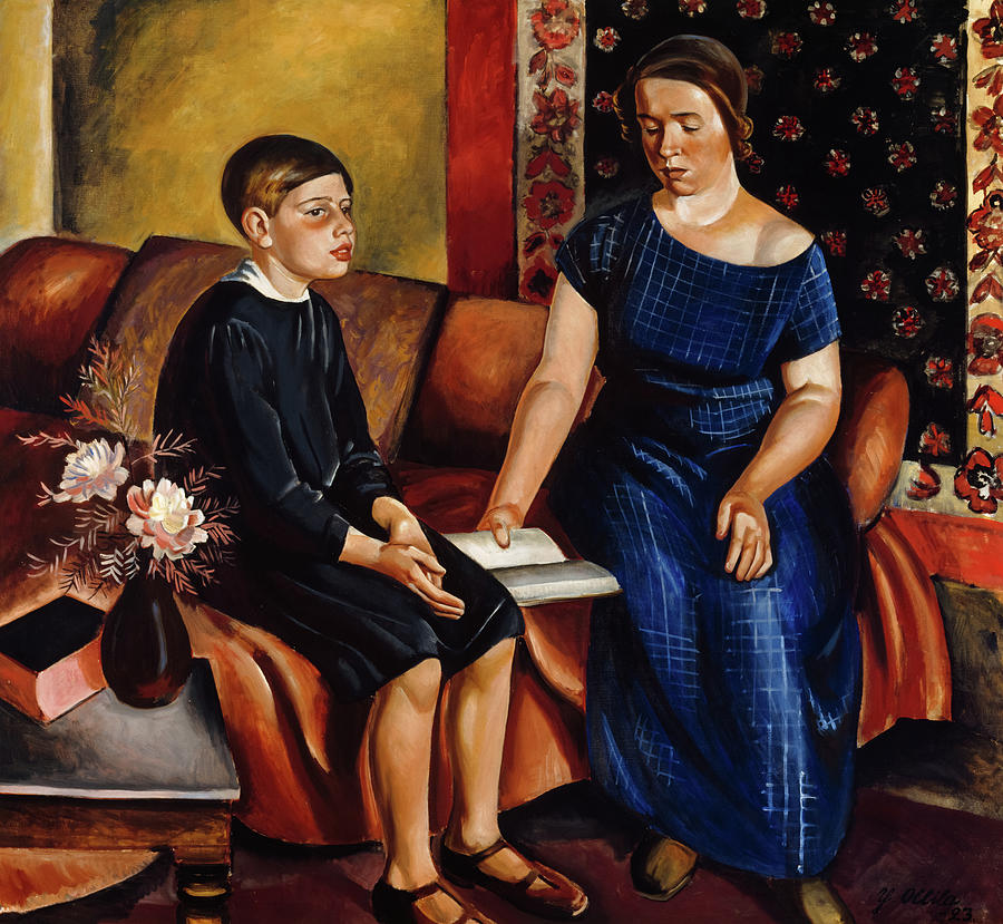 Impressionism Painting - Hearing the Homework, 1923 by Yrjo Ollila